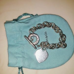 Authentic Tiffany toggle bracelet with a heart